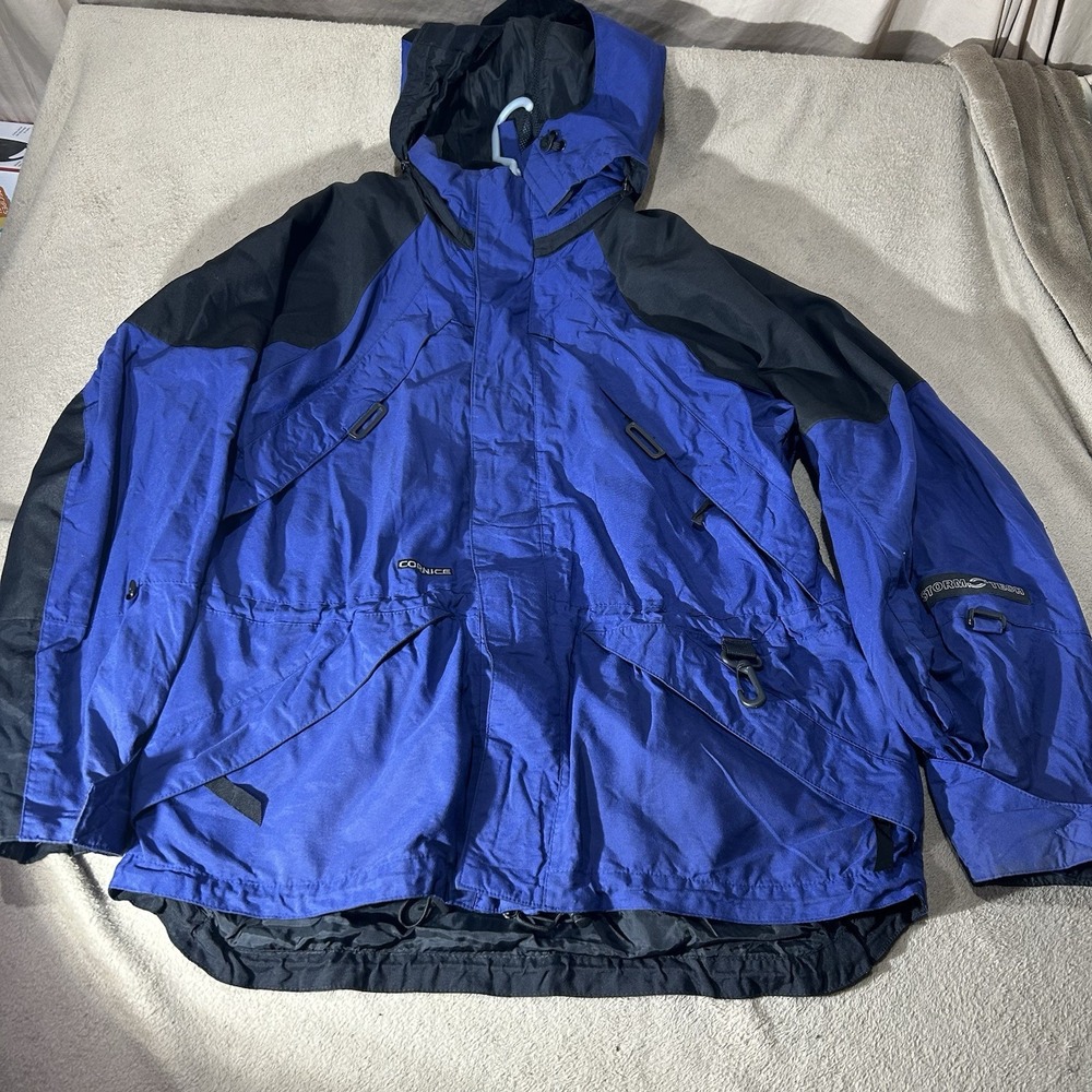 Vintage Cornice Kaporous Tape Sealed Snow Ski Jacket Blue Black Mens Large L